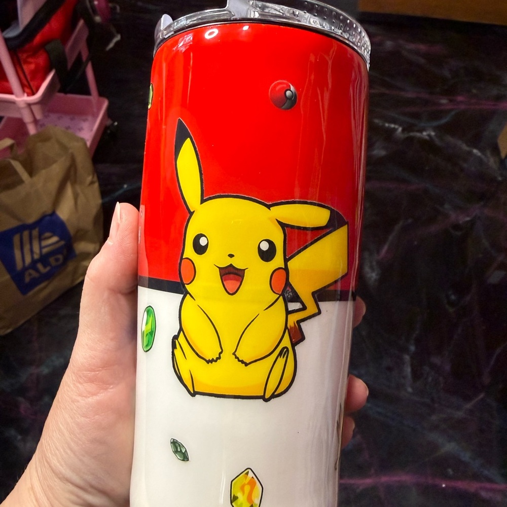 Pokémon Pikachu 4in1 Can Cooler Convertible Tumbler Cup Red Pokeball Design